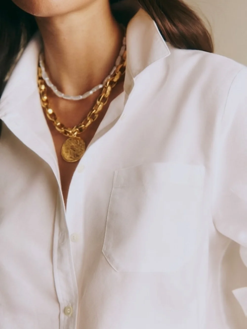 Sezane Tomboy Classic White Button-Down Shirt - Picture 2 of 12
